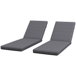 Outsunny 2-Piece Back and Seat Cushion Pillows Replacement, Patio Chair Cushions Set with Ties for Indoor Outdoor, Grey