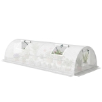 Outsunny Portable Mini Greenhouse, Tunnel Growing Tent with 5 Mesh Windows and Steel Frame,7' x 3' x 2', White
