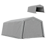 Outsunny 11' x 20' Portable Garage, Heavy Duty Carport Canopy with Ventilation Windows and Large Roll-up Door, Grey