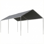 Outsunny 9.6' x 19.5' Carport Heavy Duty Galvanized Car Canopy w/ Included Anchor Kit, 3 Reinforced Steel Cables, Gray