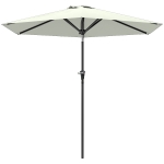 Outsunny Patio Sun Umbrella, Outdoor Parasol with 6 Ribs, Cream White