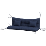Outsunny 4-Piece Back and Seat Cushion Pillows Replacement and Pillows, Patio Chair Cushions Set with Ties, Navy Blue
