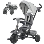 Qaba 6 in 1 Kids Tricycle with Adjustable Push Handle, Removable Canopy, Reversible Seat, for 1-5 Years, Gray