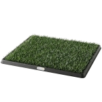PawHut Dog Grass Pad with Tray, Artificial Grass Pet Training Toilet with Drainage Grid, 2 Grass Mats