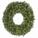 HOMCOM 48" Prelit Crestwood Spruce Artificial Christmas Wreath, Christmas Decor with Bow, LEDs, 8 Modes, Realistic Tips