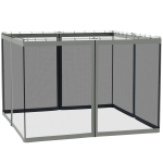 Outsunny Replacement Mosquito Netting for Gazebo 10' x 10' Black Screen Walls for Canopy with Zippers for Parties and Outdoor Activities, Dark Grey