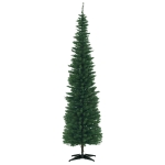 HOMCOM 7ft Unlit Pencil Artificial Christmas Tree with Realistic Branches and 499 Tips, Plastic Base, Green