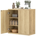 HOMCOM Sideboard Buffet Cabinet, 30.7" Modern Kitchen Storage Cabinet with Soft-Close Door and Adjustable Shelves, Oak