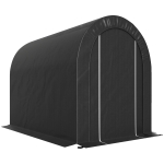 Outsunny 5' x 8' Outdoor Storage Shed, Heavy Duty Galvanized Steel Portable Shed for Bike, Motorcycle, Garden Tools, Black