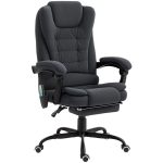 Vinsetto 7-Point Vibrating Massage Chair, Reclining Office Chair with Footrest, Reclining Back, Adjustable Height, Black