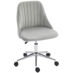 Vinsetto Vanity Chair for Makeup, Velvet Comfy Office Chair with Adjustable Height, Swivel Wheels for Bedroom, Living Room, Grey