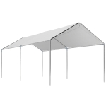 Outsunny 9.6' x 19.5' Carport Heavy Duty Galvanized Car Canopy w/ Included Anchor Kit, 3 Reinforced Steel Cables, White