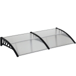 Outsunny Awning Door Canopy, 78.7" x 37.8", Polycarbonate Front Door Outdoor Patio Cover for UV Protection, Clear
