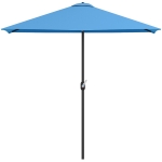 Outsunny 8ft Half Round Umbrella Outdoor Balcony Parasol Patio Garden Outdoor Window Sun Shade w/ 5 Ribs
