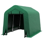 Outsunny 8' x 6' Carport with Sidewalls and Roll-up Door, Outdoor Storage Shelter for Motorcycle and Car, Green