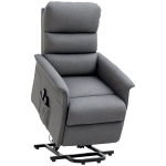 HOMCOM Electric Lift Recliner Massage Chair Vibration, Living Room Office Furniture, Gray