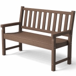 Outsunny 2-Person Garden Bench, HDPE Outdoor Bench with 530 lbs Capacity, Curved Seat for Backyard, Park, Porch, Lawn, Brown