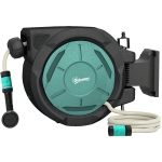 Outsunny 1/2 in x 65ft Wall Mounted Garden Hose Reel, Retractable Water Hose Reel with Auto Rewind, Any Length Lock, Blue