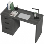 HOMCOM Computer Desk with 3 Drawers, 47" Home Office Desk with Adjustable Hanging Rails for Letter A4 Files, Black
