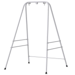 Outsunny Hammock Chair Stand  Indoor and Outdoor Use with Anti-Slip Foot Pads, 2 Carabiners, White