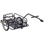 Aosom Folding Bicycle Cargo Trailer Utility Bike Cart Carrier Garden Patio Tool with Hitch Black