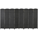 HOMCOM Folding Room Divider Screen 8 Panel 5.6 ' Tall Privacy Screen Freestanding Room Partition for Home Office, Black