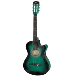 Soozier 38 Inch Classical Acoustic Electric Guitar with Gloss Finish, Strings, Picks, Shoulder Strap and Case Bag, Dark Green