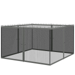 Outsunny Replacement Mosquito Netting for Gazebo 12' x 12' Black Screen Walls for Canopy with Zippers