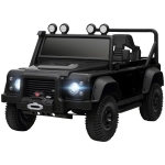 Qaba Land Rover Licensed Electric Car for Kids with Remote Control, Dual Motors, Spring Suspension, LED Lights, Black