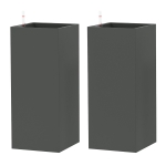 Outsunny 2 Pack Planter Box, 26 Inch Plastic Flower Pots with Water Level Indicator, Drainage Hole and Drain Plug, Dark Grey