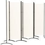 Outsunny 6 Panel Folding Room Divider, UV30+ Privacy Screen, Indoor Outdoor Privacy Panel with Stable Base, Beige
