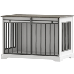 PawHut 100 cm Dog Crate Furniture with Sliding Barn Door for Large Breeds, White