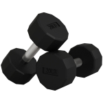 Soozier 2 x 20lbs Dumbbells Set with Non-Slip Grip, Rubber Covered Weights for Men Women Home Gym Workout