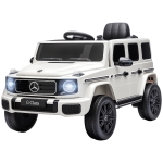 Qaba Licensed Mercedes-Benz G580 12V Kids Ride On Car with Remote, Soft Start, Headlights, Seat Belt, Music, USB, Horn, White