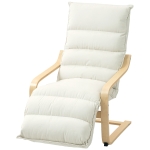 HOMCOM Accent Chair, Velvet Upholstered Living Room Chair with Footrest, Wood Frame, Cream White