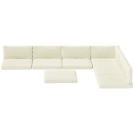 Outsunny Replacement Cushions for Rattan Furniture, 14 Piece Outdoor Seat Cushion Pad for Patio Set, 7 Seat and 7 Back, Cream