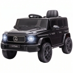 Qaba Licensed Mercedes-Benz G580 12V Kids Ride On Car with Remote, Soft Start, Headlights, Seat Belt, Music, USB, Horn, Black