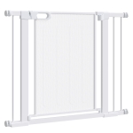 PawHut 29.5"-40.6" Metal Pet Gate, Dog Gate with Auto Closing Door, Double Locking, for Doorways, Stairs, Hallways, White