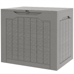 Outsunny 30 Gallon Deck Box, Resin Outdoor Storage Box with Handles, Waterproof and UV Resistant Storage Container, Khaki