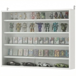 HOMCOM 5-storey Display Cabinet, Shot Glass Display Case, Glass Curio Cabinet with 2 Glass Doors and 4 Adjustable Shelves, White