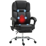 Vinsetto 6 Point Vibration Massage Office Chair, PU Leather Reclining Computer Chair with Adjustable Height, Black