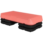 Soozier Adjustable Aerobic Stepper, 3-Level Exercise Step Platform with Risers 4", 6", 8", for Home Gym Fitness Workout, 330lbs Weight Capacity, Red