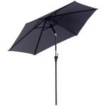Outsunny 8.5FT Patio Umbrella, Round Garden Parasol with 6 Ribs, Market Sunshade Tilt Canopy w/ Crank Handle for Outdoor, Grey