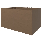 Outsunny Gazebo Curtains, 10' x 13' Universal Replacement Privacy Curtain, 4-Panels Sidewall with Hooks/C-Rings, Dark Brown