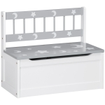 Qaba Toddler Toy Box Storage Bench with Large 27 Liter Interior, Kids Storage Bench Seat with Storage, Gray