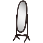 HOMCOM Floor Standing Mirror Full Length Mirror with Adjustable Angle Oval Frame for Dressing Room Bedroom Living Room Coffee