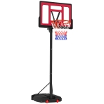 Qaba Kids Basketball Hoop, 6.6-8.5ft Adjustable Height Basketball Net with Weight Bag, for Indoor Outdoor, for 6+ Years