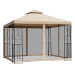 Outsunny 10x10ft Patio Gazebo, Outdoor Double Top Pavilion Canopy, Garden Event Party Tent Shelter