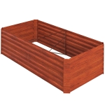 Outsunny Galvanized Raised Garden Bed, Steel Outdoor Planters with Reinforced Rods, 71" x 36" x 23", Dark Brown