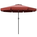 Outsunny 8.5 ft Outdoor Market Table Umbrella, Round Patio Umbrella with Tilt and Crank for Garden, Backyard, Deck, Wine Red
